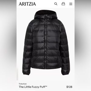 Black aritzia little fuzzy puff